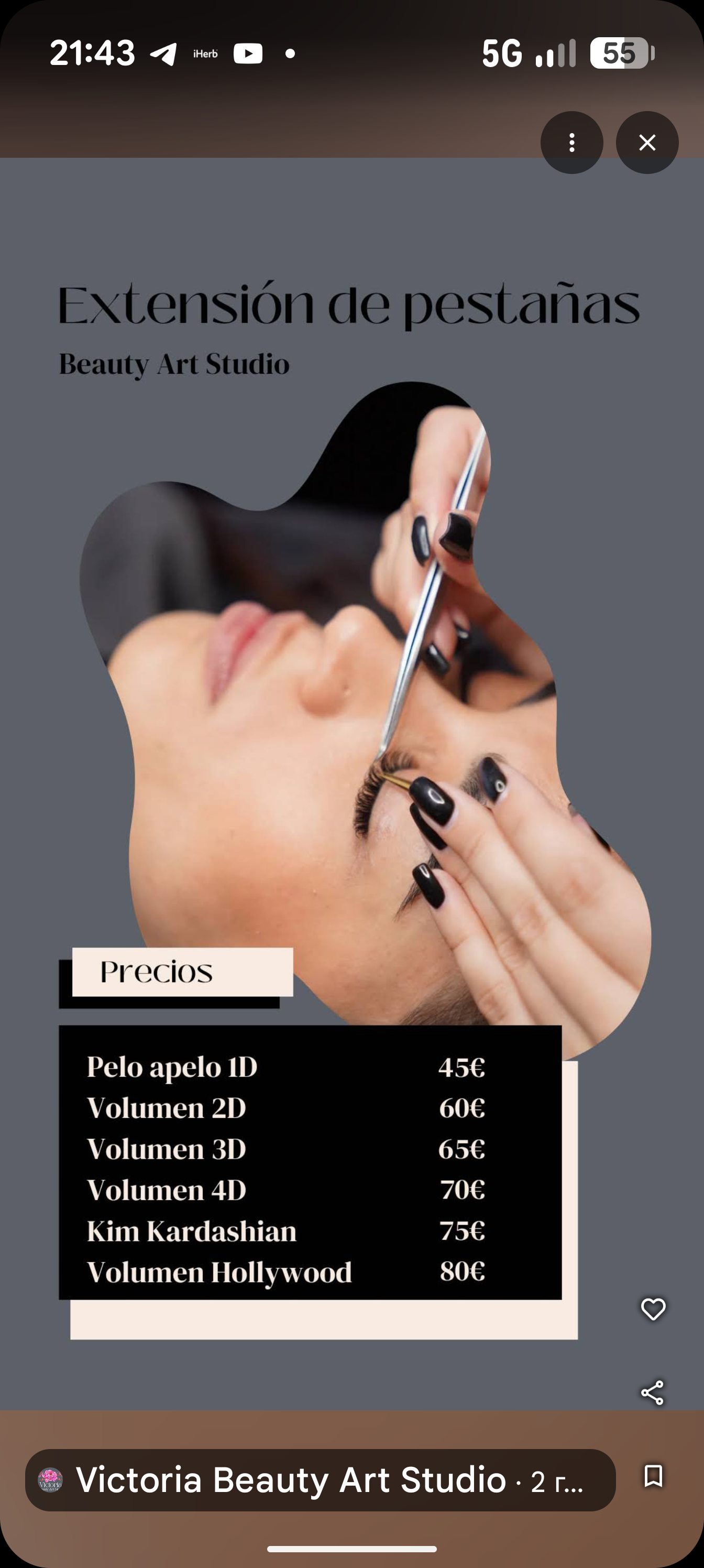 Menú de extensiones de pestañas